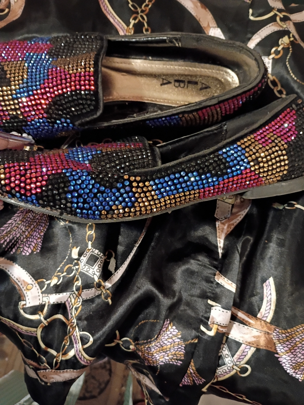 Embellished Multicolor Slip-On Loafers by